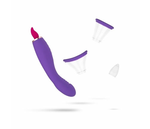 EasyToys Intimate Vacuum System & Dual-Ended Vibrator, Purple, USB