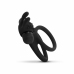 Share Ring Dual Vibrating Silicone Intimate Ring with Rabbit Ears Black