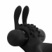 Share Ring Dual Vibrating Silicone Intimate Ring with Rabbit Ears Black