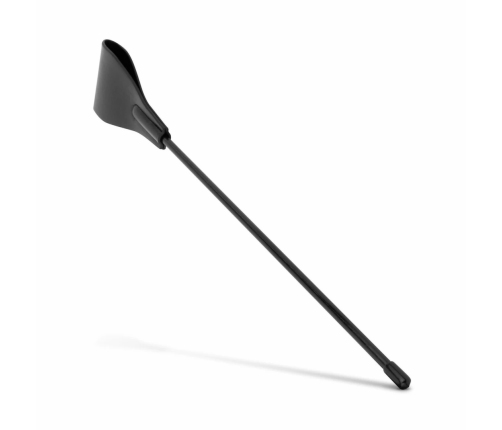 Ouch! Black Whip 42.5 cm - Faux Leather Handle & Wide Tip Impact Tool