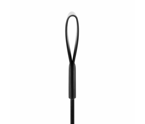 Ouch! Black Whip 42.5 cm - Faux Leather Handle & Wide Tip Impact Tool