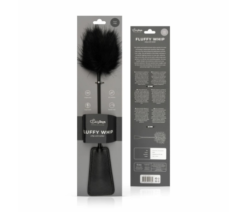 EasyToys 2-in-1 Black Dual-Ended Feather Tickler & Whip 39 cm
