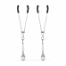 EasyToys Silver Adjustable Nipple Clamps with Decorative Pearls