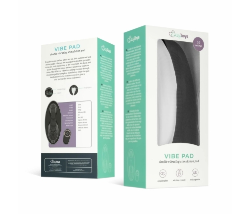 Vibe Pad Double Vibration Remote Control System Black Silicone