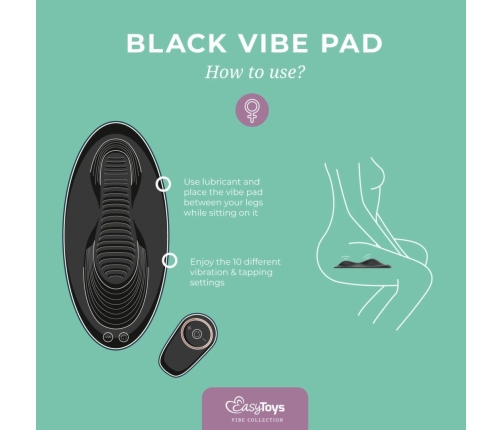 Vibe Pad Double Vibration Remote Control System Black Silicone