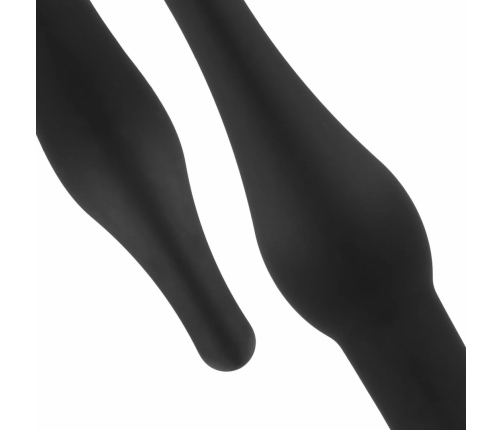 EasyToys Silicone Anal Plug Set with Vibrating Bullet - Black, 4 Sizes