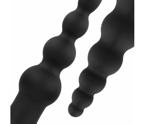 EasyToys Silicone Anal Plug Set with Vibrating Bullet - Black, 4 Sizes