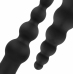EasyToys Silicone Anal Plug Set with Vibrating Bullet - Black, 4 Sizes