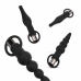 EasyToys Silicone Anal Plug Set with Vibrating Bullet - Black, 4 Sizes