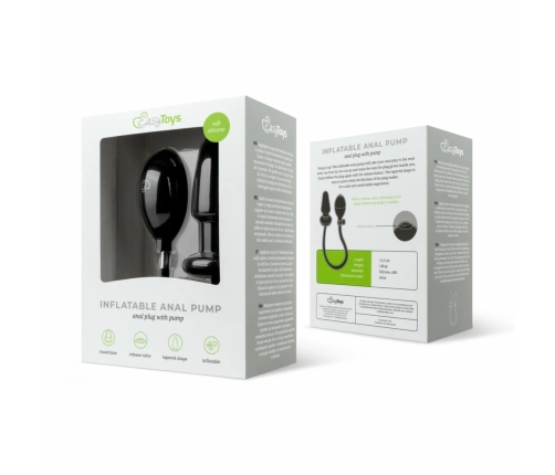 EasyToys Inflatable Anal System Black - Adjustable Size, Release Valve