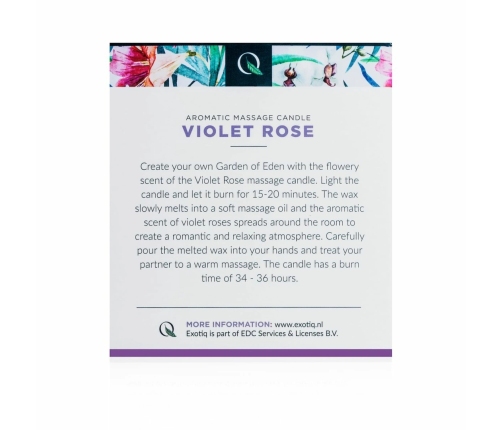 Exotiq Massage Candle Violet Rose 200g - Aromatic Body Care Wax