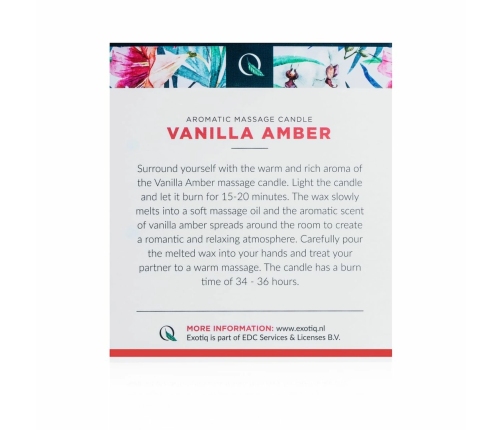 Exotiq Massage Candle Vanilla Amber 200g - Relaxing Scented Oil System