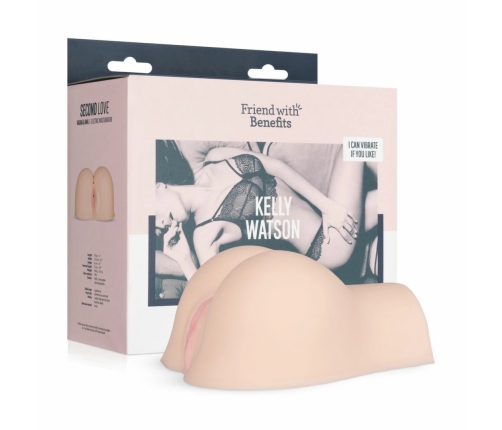 Friend With Benefits Intimate Device with Bullet Vibrator, Dual Entry, Beige