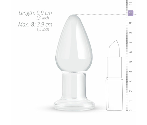 Glas Medium Crystal Clear Glass Intimate Plug - 3.9 cm, Smooth Surface
