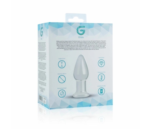 Glas Medium Crystal Clear Glass Intimate Plug - 3.9 cm, Smooth Surface