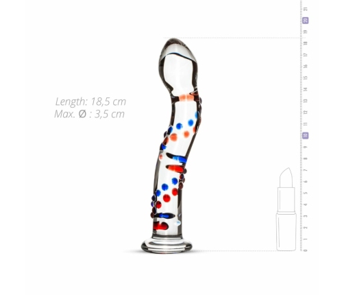 Glas No. 3 Glass Intimate Device with Textured Coloured Accents 19 cm