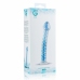 Glas Glass Intimate Model No. 4 - Transparent with Blue Spiral, Flat Base
