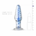 EasyToys Glass Intimate Plug No. 23 Transparent with Blue Spiral, Medium