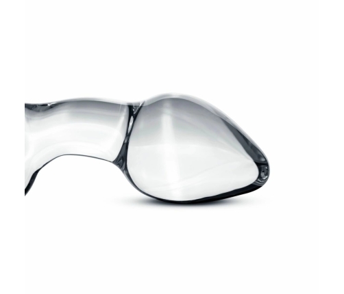 Glas No. 13 Curved Glass Plug with Pull Ring - Transparent, Medium Size
