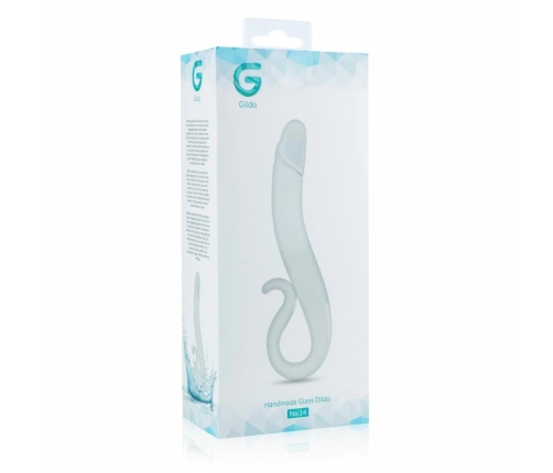Glas Glass Toy No. 14 Transparent Curved Model with Handle 20 cm