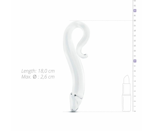 Glas Glass Toy No. 14 Transparent Curved Model with Handle 20 cm