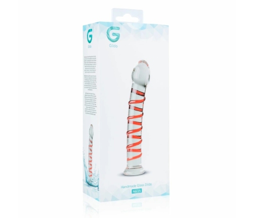 Gildo Model 15 Transparent Glass Intimate Device with Ribbed Shaft 20 cm