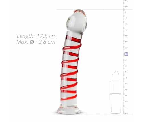Gildo Model 15 Transparent Glass Intimate Device with Ribbed Shaft 20 cm