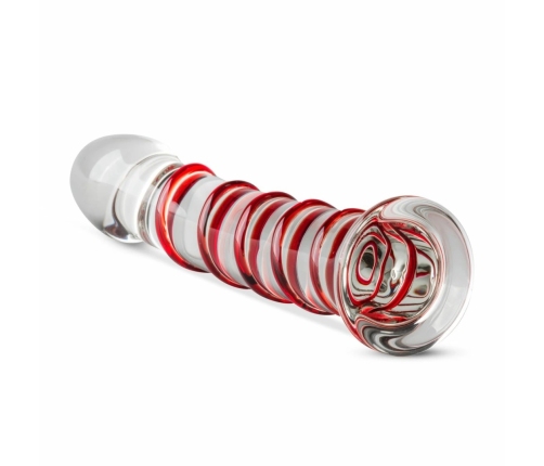 Gildo Model 15 Transparent Glass Intimate Device with Ribbed Shaft 20 cm