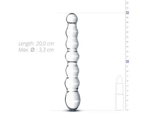Glas No. 19 Intimate Glass Massage Wand - Dual-Ended, Beaded, Clear