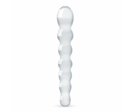 Glas No. 19 Intimate Glass Massage Wand - Dual-Ended, Beaded, Clear