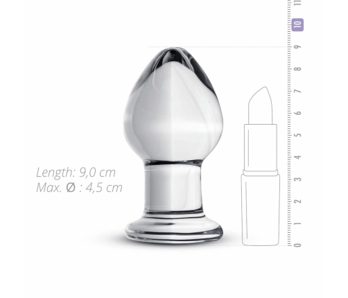 Glas Intimate Plug Model No. 26 Clear Glass Medium Size