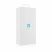 Glas Curved Glass Intimate Device No. 5 - Transparent with Blue Accents, Ribbed Shaft