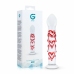 Gildo Glass Intimate Massager No. 30 with Decorative Red Hearts, Clear