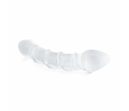 Gildo No. 31 Double-Ended Glass Intimate Massager, Curved, Transparent