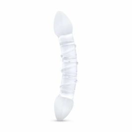 Gildo No. 31 Double-Ended Glass Intimate Massager, Curved, Transparent