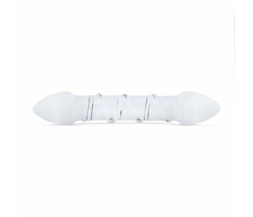Gildo No. 31 Double-Ended Glass Intimate Massager, Curved, Transparent