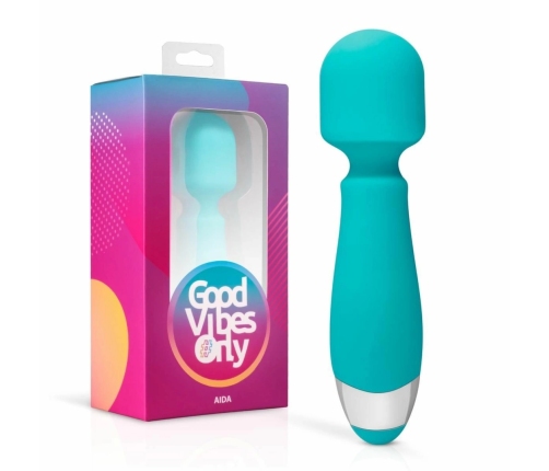 Aida Compact Wand Massager - 10 Modes, Waterproof, USB Rechargeable