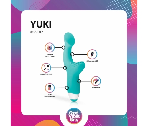 Yuki Dual-Motor G-Spot Massager, Waterproof, Rechargeable, Purple