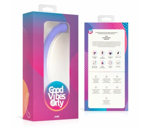 Good Vibes Only Jane Dual-Ended Silicone Vibrator Purple 10 Modes