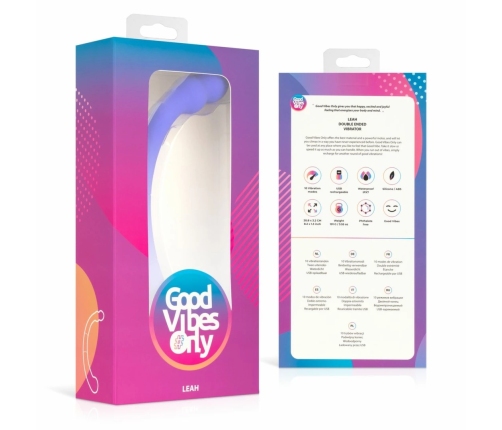 Good Vibes Only Leah Dual-Ended Silicone Vibrator Purple 10 Modes