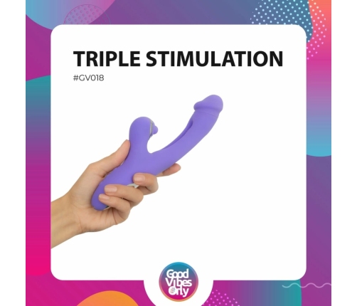 Good Vibes Only Tess Silicone Rabbit Vibrator with Dual Motors Pink