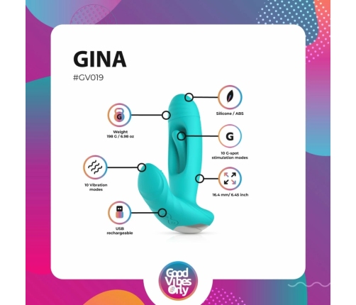 Good Vibes Only Gina G-spot Flapping Vibrator, 10 Modes, Pink