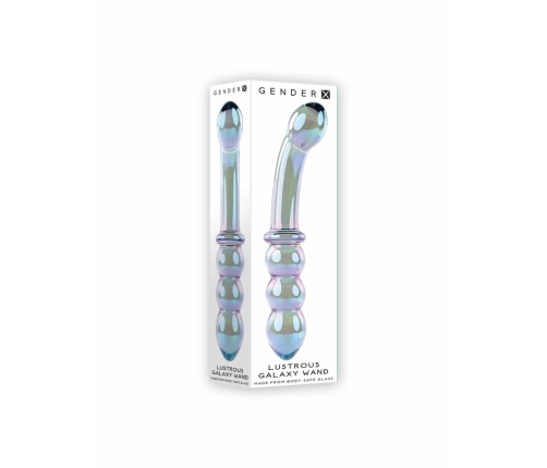 Evolved Shiny Wand Galaxy Glass Massager Iridescent Blue-Purple 19cm