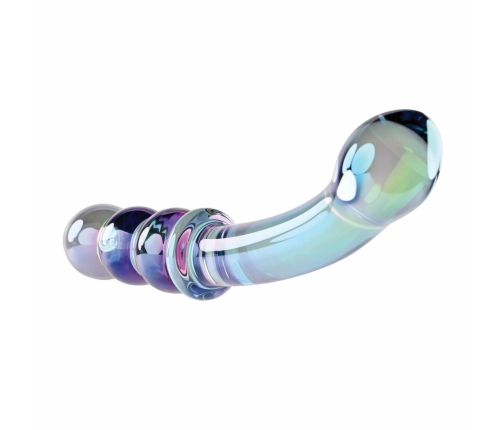 Evolved Shiny Wand Galaxy Glass Massager Iridescent Blue-Purple 19cm