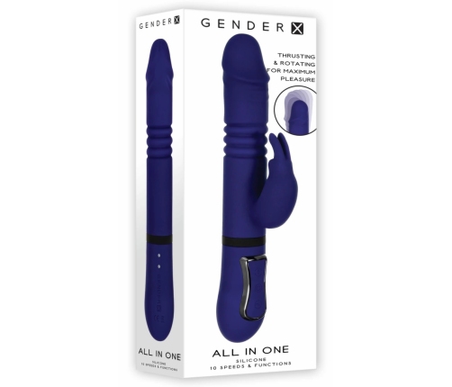 Evolved All in One Rabbit Multi-Function Vibrator Royal Blue Rechargeable