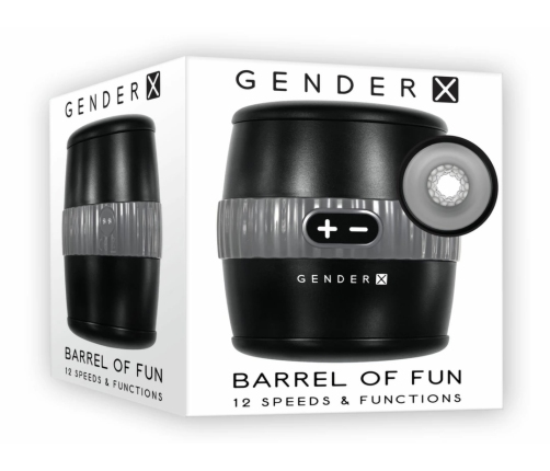 Evolved Barrel of Fun Black Dual-Sided Intimate Machine, 12 Modes