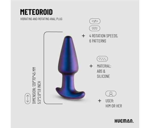 Hueman Meteoroid Rotating Bead Silicone Plug with Remote Control