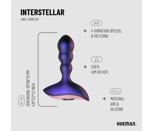 Hueman Interstellar Analogue Vibrating Device Silicone Remote Control
