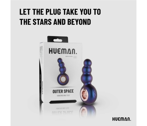 Hueman Outer Space Silicone Vibrating Anal Plug with 10 Modes