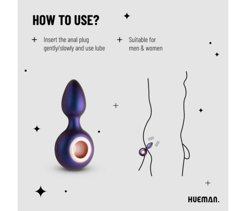 Hueman Deep Space Vibrating Plug Silicone 10 Modes Black